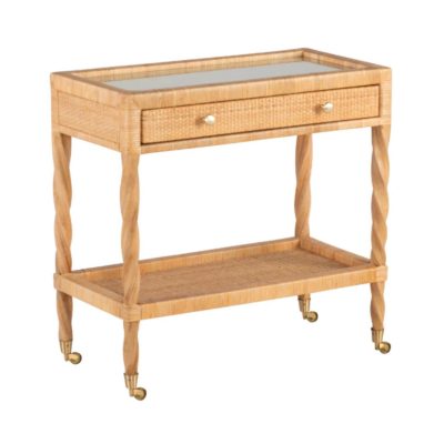 Jules Woven Rattan Bar Cart