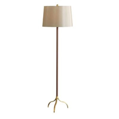 Port Gold Leaf and Leather Floor Lamp