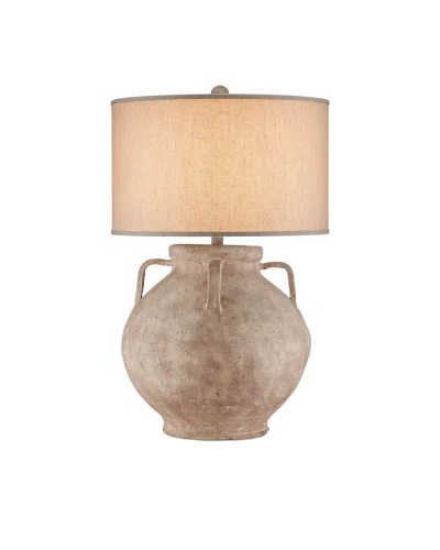 Large Heavy Rustic Terracotta Olive Pot Lamp