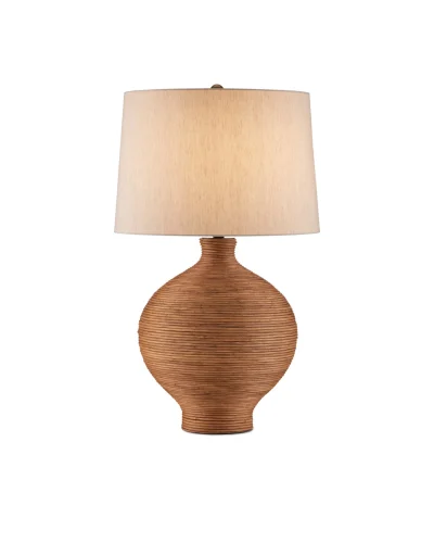 Ginger Jar Shaped Rattan Wrapped Table Lamp
