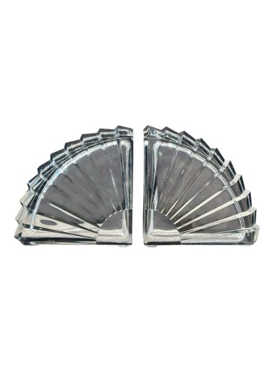 Vintage French Crystal Fan Bookends