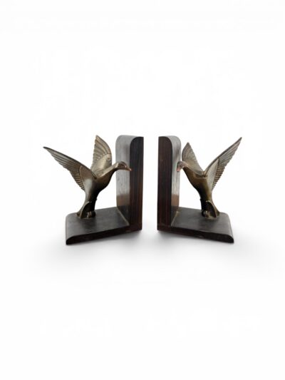 Vintage Metal and Wood Bird Bookends
