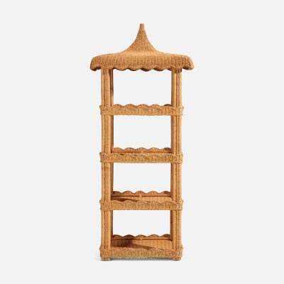 Georgina Scalloped Rattan Bookcases