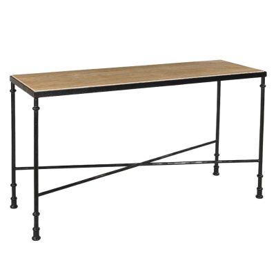 Wrought Iron Console with Natural Travertine Top