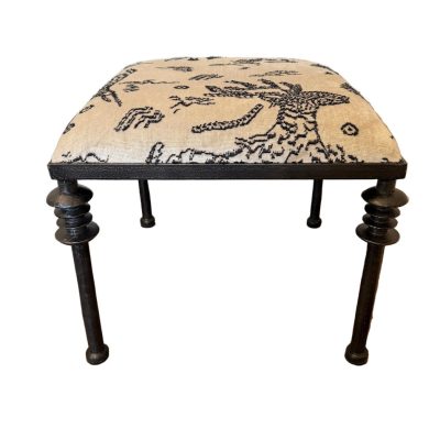 Lorenzo Stool in Snow Velvet Fabric Â