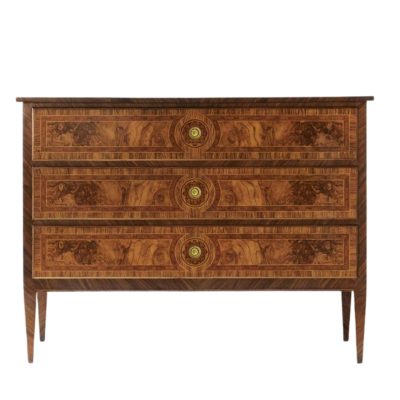 French Walnut and Olive Ash Burl Veneer Chest