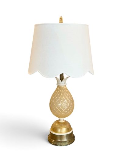 Vintage Mid-Century Modern Murano Glass Pineapple Lamp