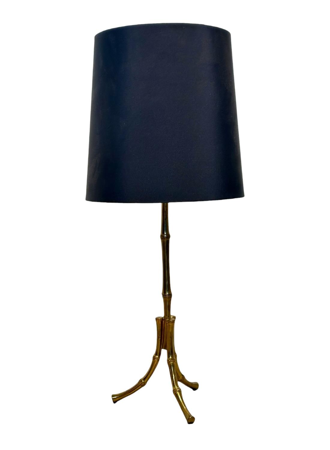 Vintage Faux Bamboo Brass Table Lamp