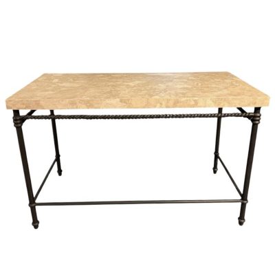 Austin Marble Top Desk with Scrolled Bronze Legs