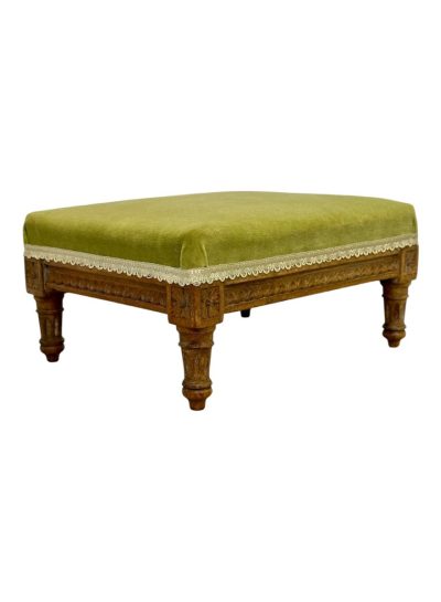Vintage French Hand Carved Petite Footstool