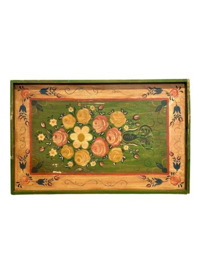 Vintage Hand Painted Swedish Wood Tray