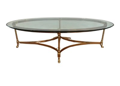Vintage Brass and Glass Cocktail Table