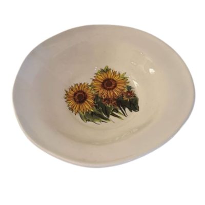 Vintage Italian Sunflower Serving Bowl