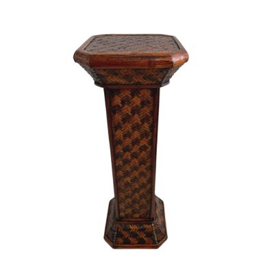 Vintage Bamboo and Rattan Pedestal