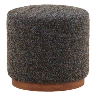 Blue and Brown Boucle Stool