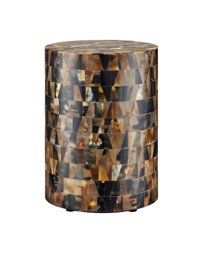 Black and Natural Pieced Horn Stool