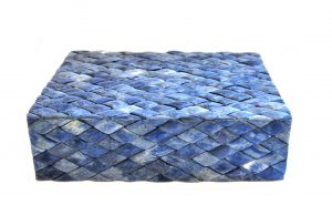 Blue box with diamond pattern