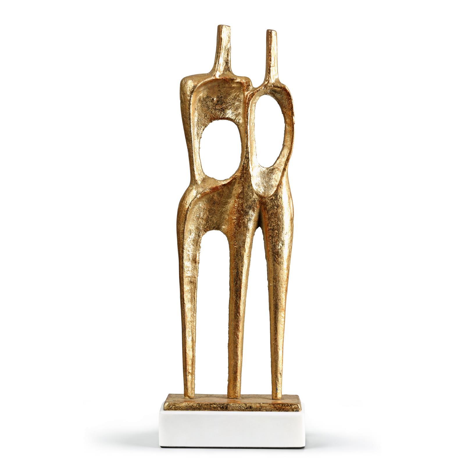 Gold metal unity statue on a marble base