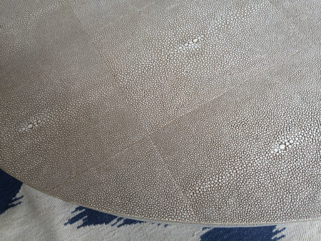 Dominick Oval Faux Shagreen Coffee Table - Image 2