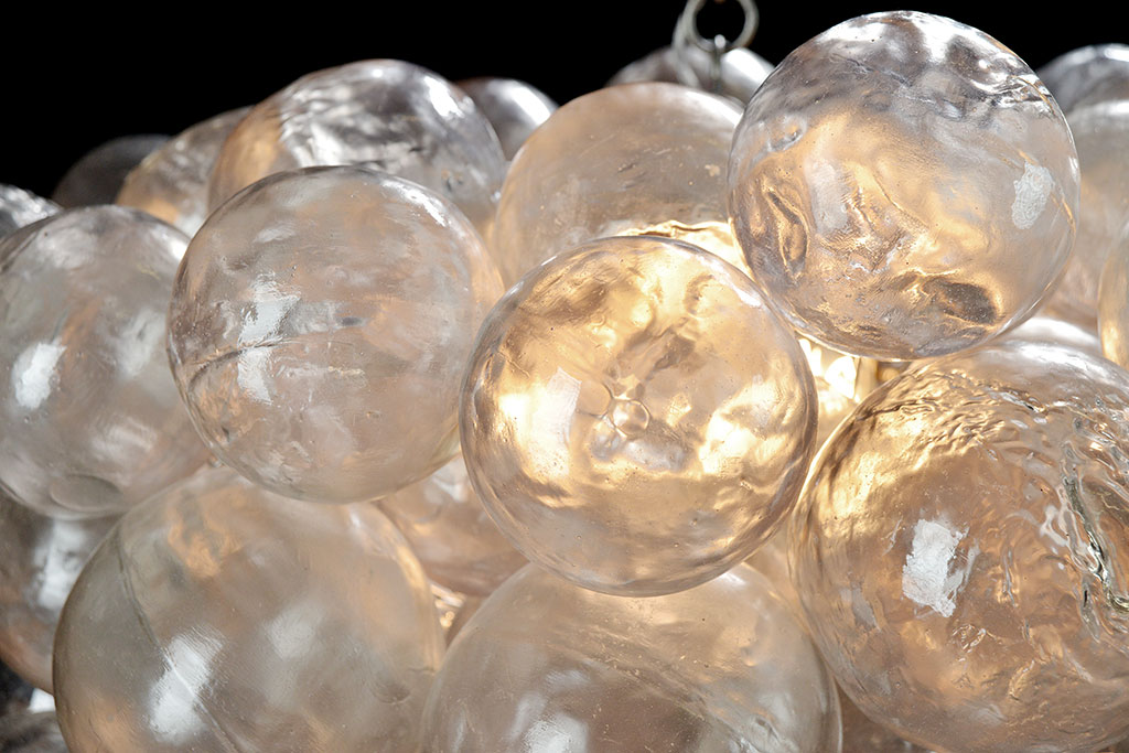 Muriel Cloud Chandelier cast resin bubbles with canopy and 3' chain six bulbs not to exceed 60W also available in other styles