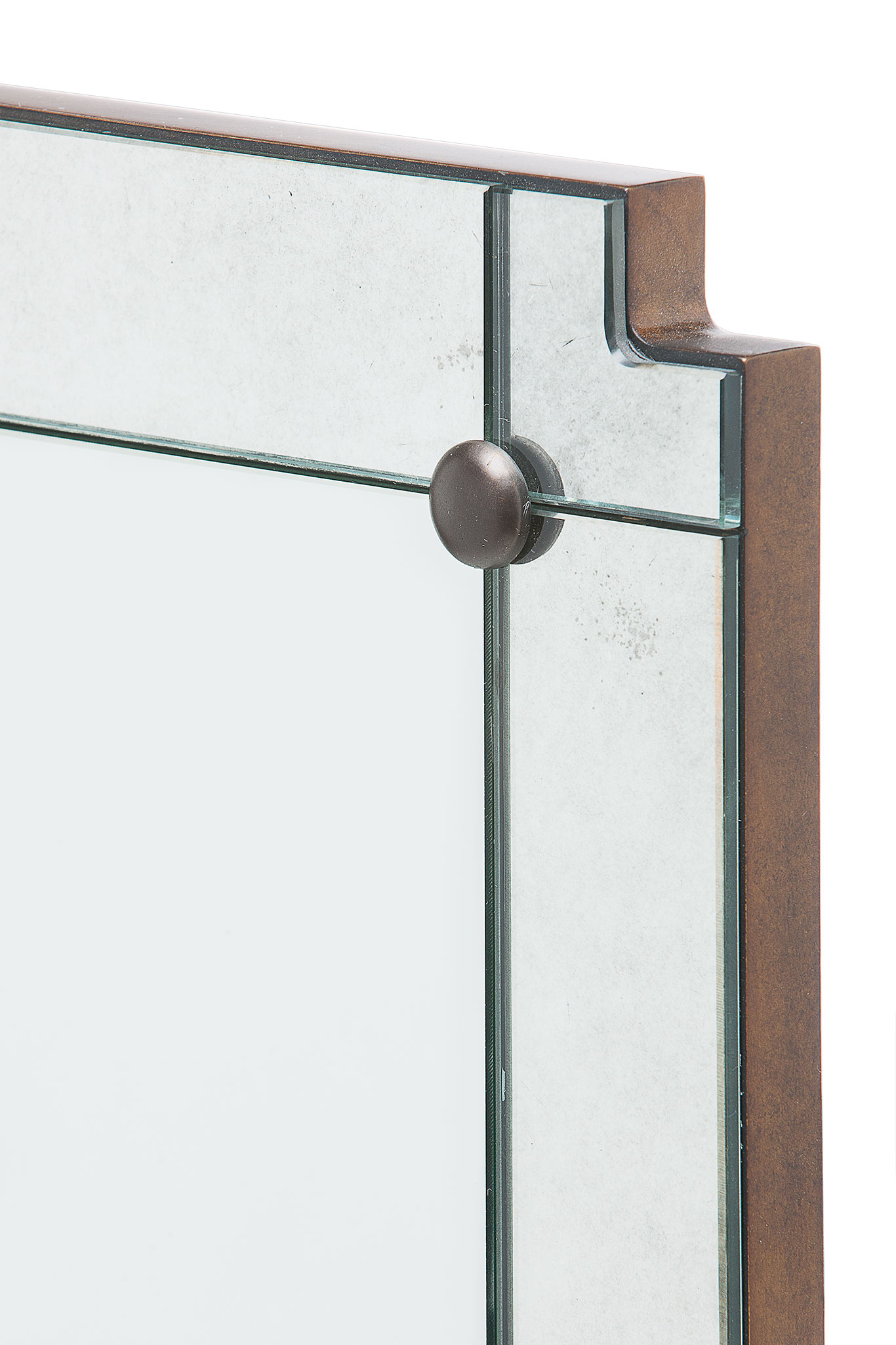 Terese paneled mirror with gold details and clipped corners
