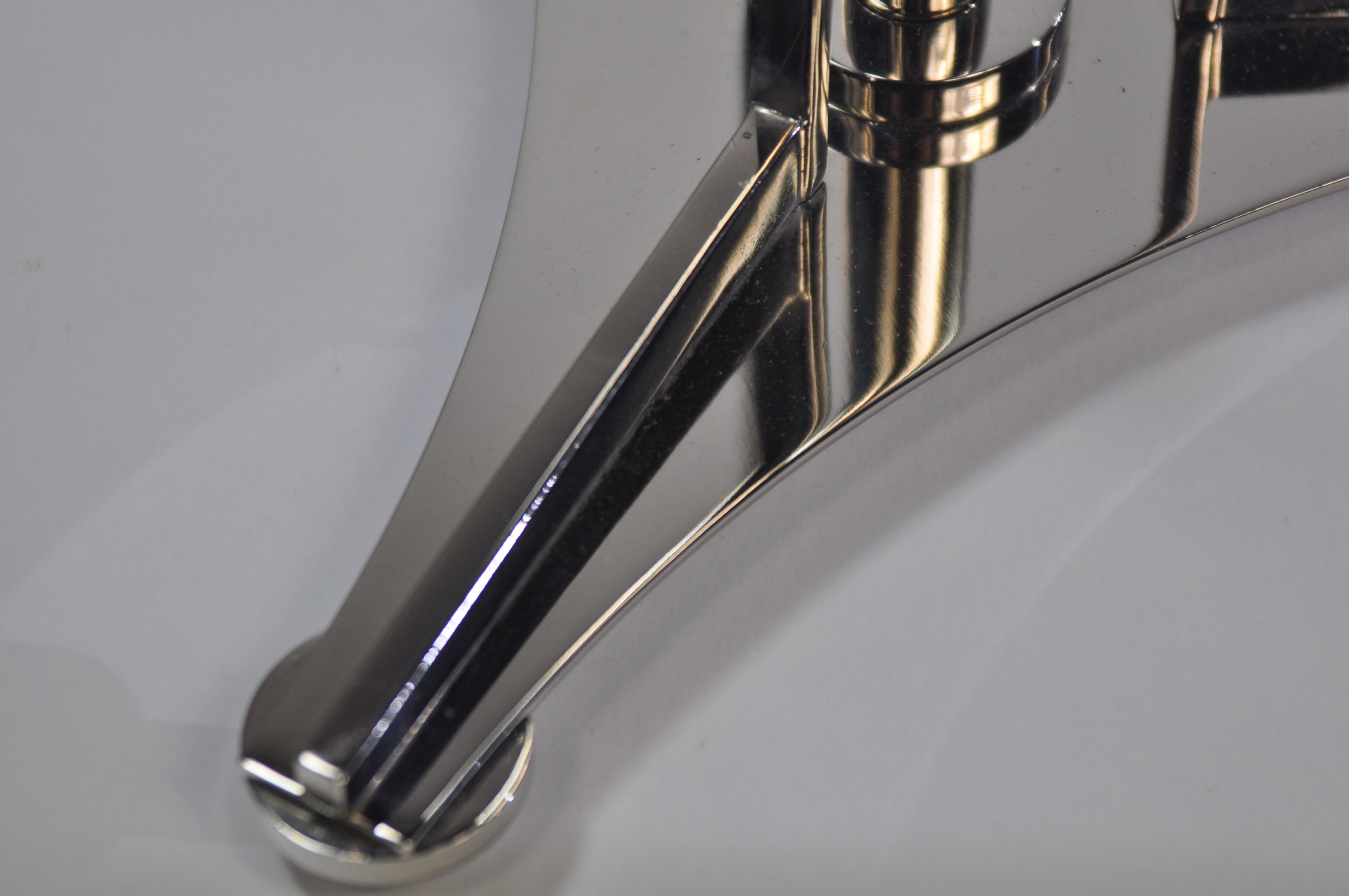 Shiny chrome faucet with a sleek design
